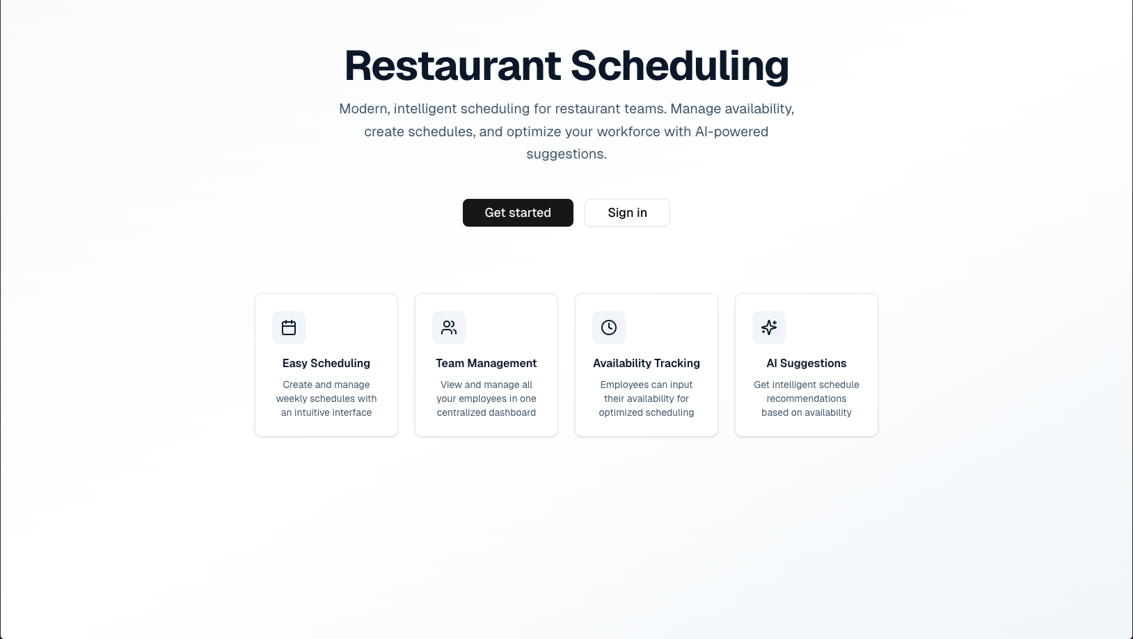 Restaurant Scheduling App